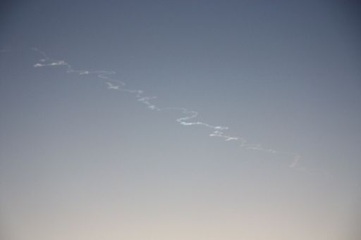 Dissipating trail behind the Netherlands fireball