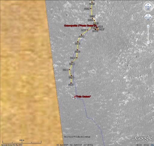 Opportunity approaches the 'Twin Craters,' sol 2,191