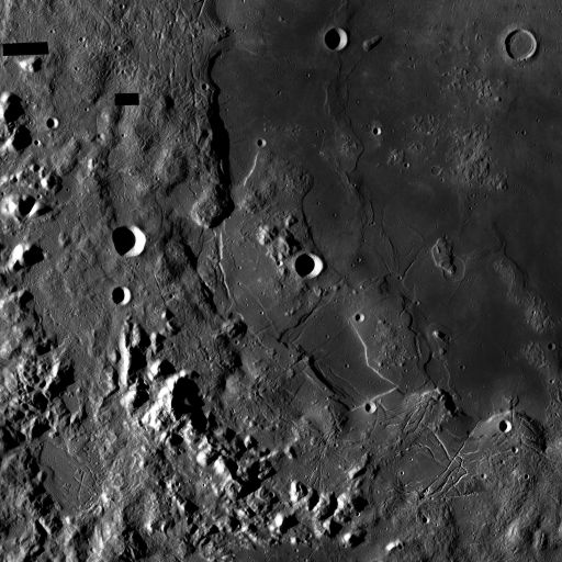 Orientale Basin on the Moon (detail)