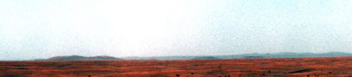 Opportunity horizon panorama, sol 2140 (contrast-enhanced horizon detail)