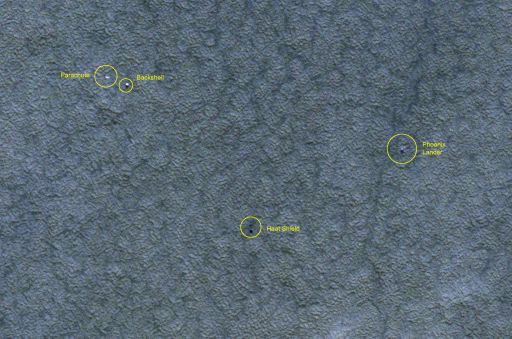 Phoenix landing site monitoring from HiRISE: December 21, 2008