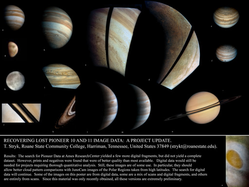 Lunar and Planetary Science Conference poster by Ted Stryk on Pioneer images