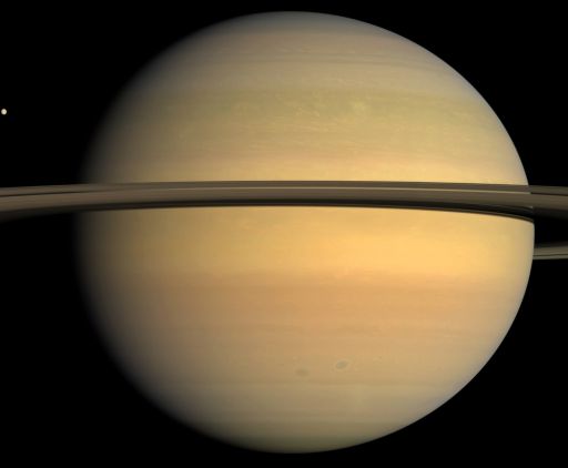 Saturn's globe (and Tethys too)