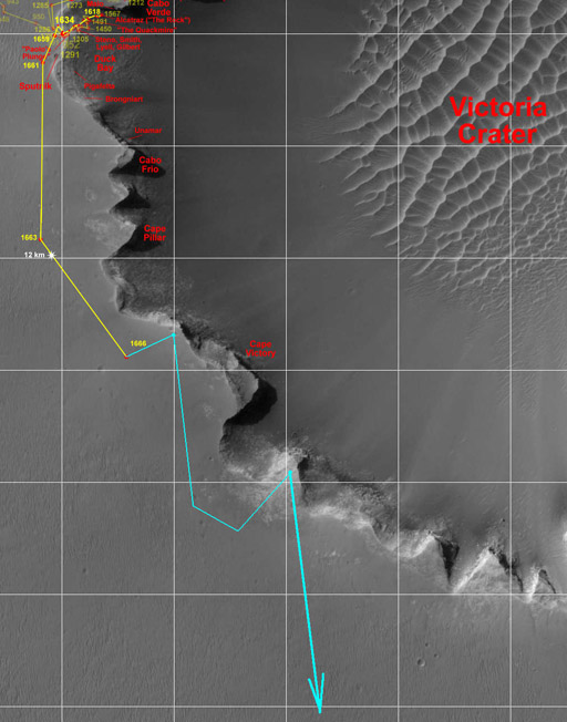 Opportunity's short-term plans, sol 1,666