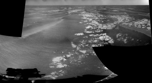 Southward-looking Navcam panorama, Opportunity sol 1,696