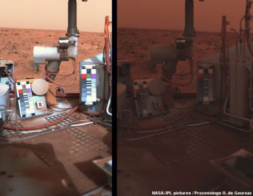 Dust storm at the Viking 1 lander site, 1977