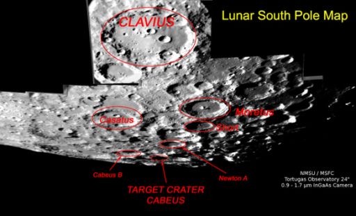 Lunar south pole, LCROSS' target