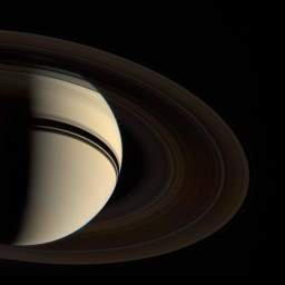 Voyager 2's departure shot of Saturn