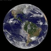GOES composite image of Earth's globe with Hurricane Sandy, October 28, 2012
