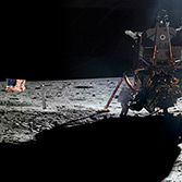 Neil Armstrong at the Apollo 11 Lunar Module on the Surface of the Moon