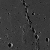 Chain of Elliptical Craters on the Moon (wide & detail)