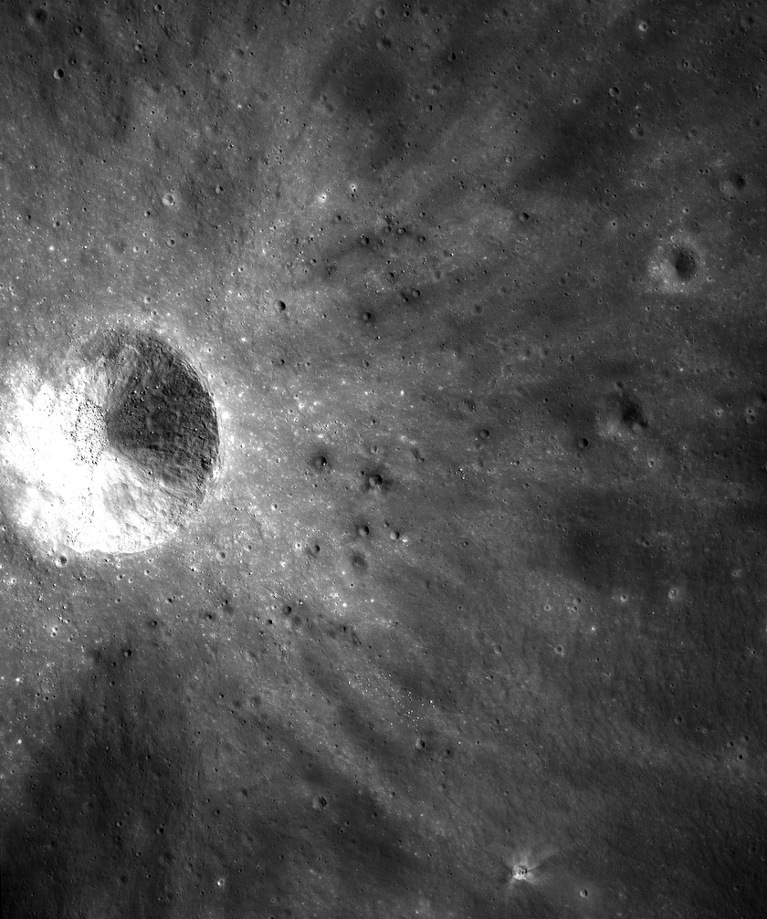 Dark secondary crater cluster on the Moon