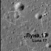 Lunokhod 1's path as seen from LROC