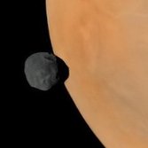 Phobos crossing Mars' limb from Phobos 2