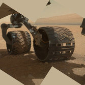 Curiosity's wheels firmly on Mars (MAHLI view, sol 34)