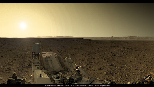 Late afternoon in Gale Crater, Curiosity sol 49