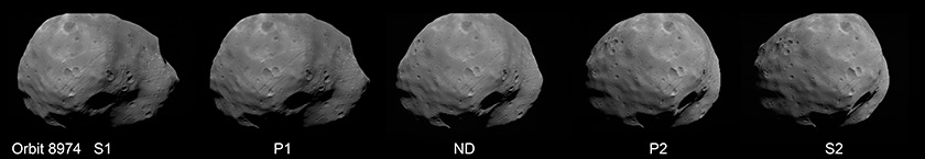 How HRSC's five panchromatic channels view Phobos