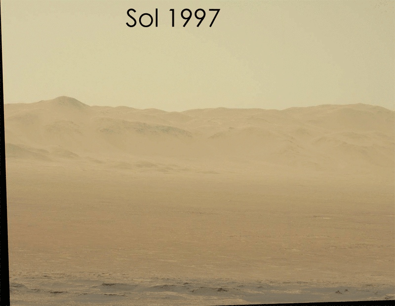 Development of the 2018 dust storm over Gale crater, sols 19972085