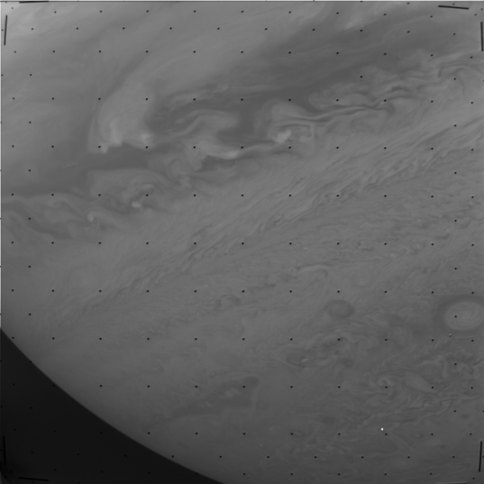 An original, unprocessed Voyager 1 image of Jupiter