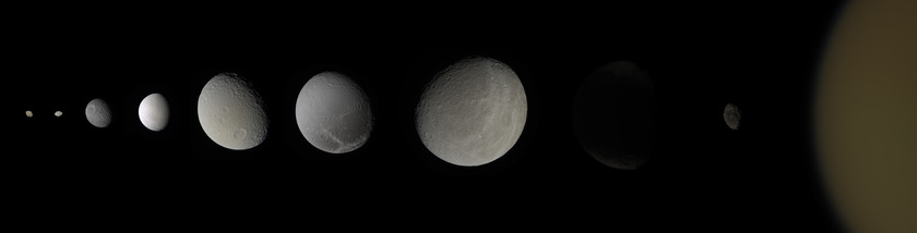 The colors of Saturn's moons