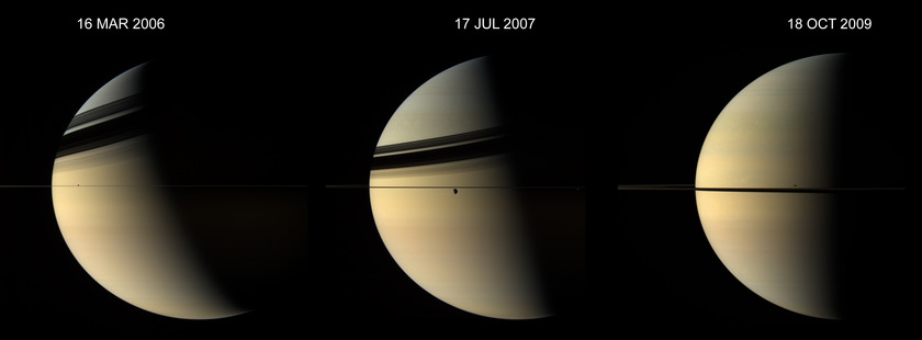 Saturn at three different seasons