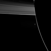 Enceladus and Rings from Saturn's nightside