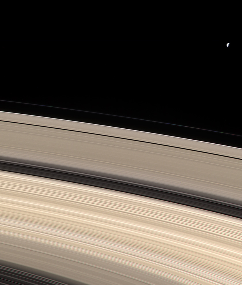 Mimas above the Rings