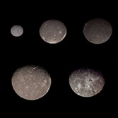 Colors and sizes of Uranus' moons