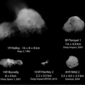 Comets visited by spacecraft