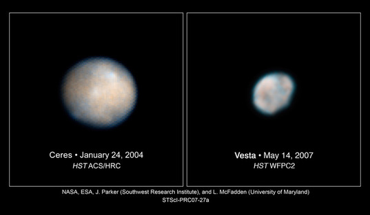 Ceres and Vesta compared