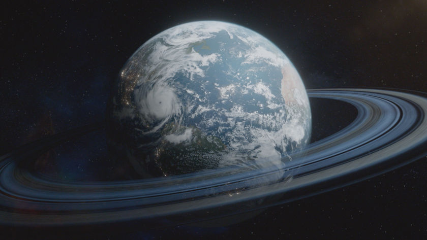 Earth with a ring system (Cosmos: Possible Worlds)