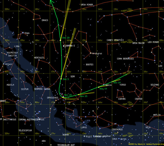 Une comète pour 2013 20120925_Comet_ISON_path_f537