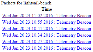 LightSail telemetry beacon screenshot