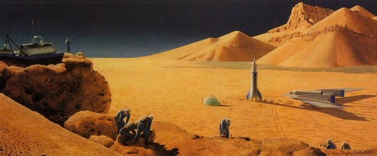 A Martian landscape by Chesley Bonestell