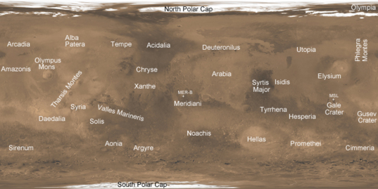 Mars reference map