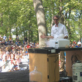 Bill Nye on the outdoor stage at Homestead National Monument of America in Beatrice, Nebraska