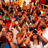 Crowd watching the launch of LightSail 2