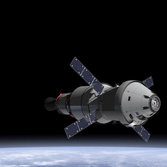 Orion with service module and upper stage
