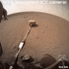 InSight places the SEIS wind and thermal shield, sol 66