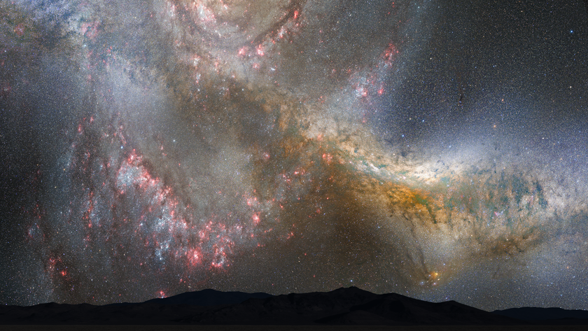 Nighttime Sky View of Future Galaxy Merger: 3.85-3.9 Billion Years