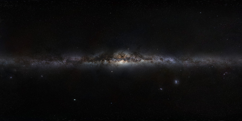 The entire sky, projected with the Milky Way at center