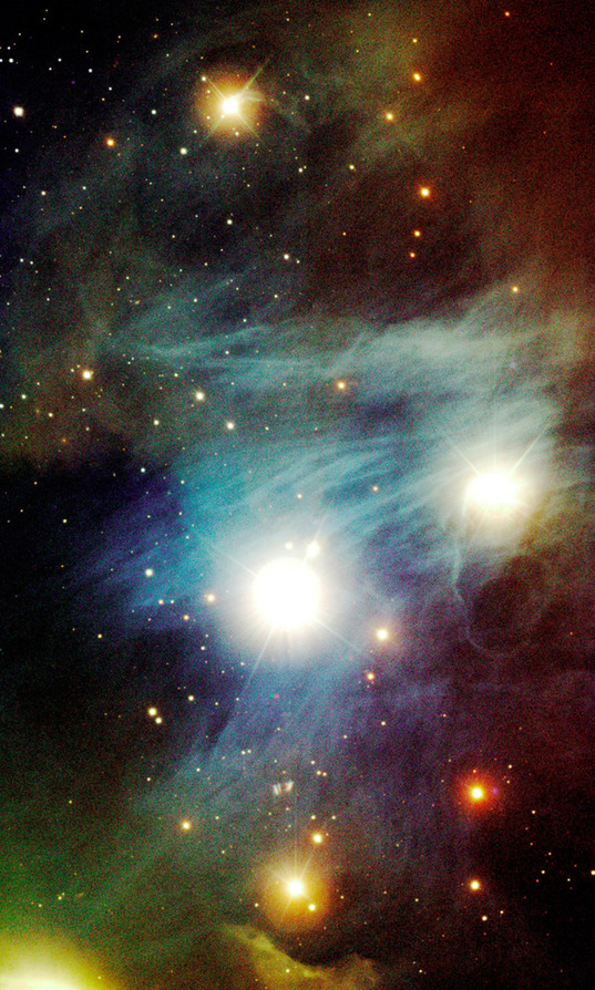 Chamaeleon I region of bright nebulae and hot stars
