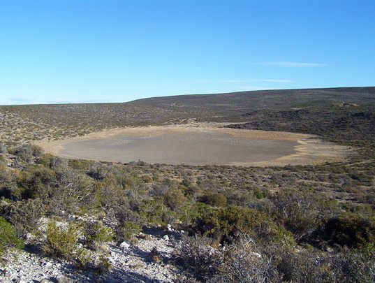 Impact crater in Bajada del Diablo