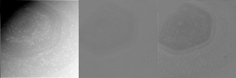 Saturn hexagon processing step: Lab color channel separation