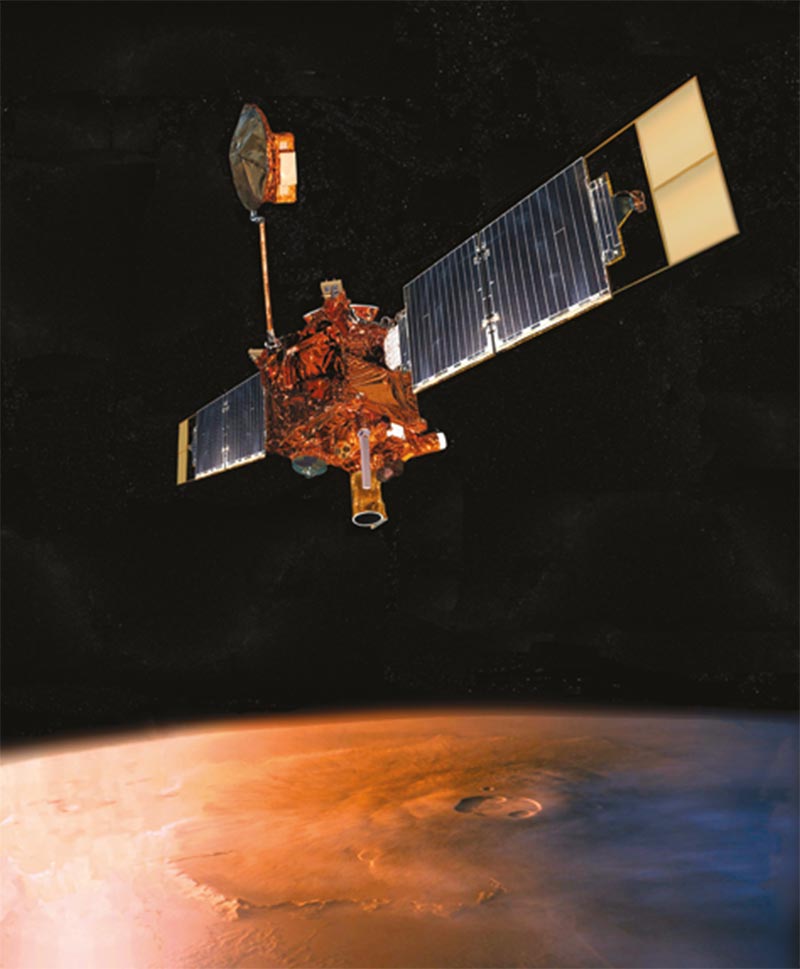 spacecraft over Mars
