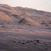 Telephoto view of the flank of Mount Sharp, Curiosity sol 17