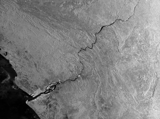 Synthetic aperture radar view of the Congo river