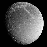 Dione's southern polar regions