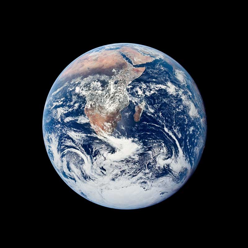 Iconic view of Earth from Apollo 17