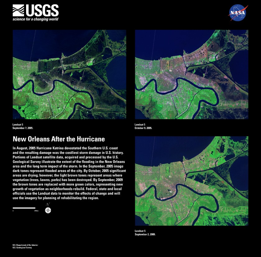 LANDSAT imagery of New Orleans, post-Hurricane Katrina